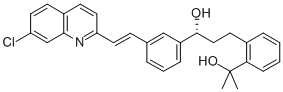 [R-(E)]-alpha-[3-[2-(7-Chloro-2-quinolinyl)ethenyl]phenyl]-2-(1-hydroxy-1-methylethyl)benzenepropanol 구조식 이미지