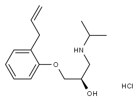 덱스트로-1-(o-알릴페녹시)-3-이소프로필아미노-2-프로판올염산염 구조식 이미지