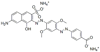 1-하이드록시-2-[4-(4-카르복시페닐아조)-(2,5-다이메톡시페  닐아조)]-3-설포-7-아미노나프탈렌 다이암모늄염 구조식 이미지