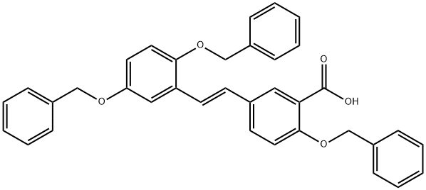 (E)-5-[2-(Beznyloxy)2-[2,5-bis(benzyloxy)phenyl]ethenyl]-benzoic Acid Structure