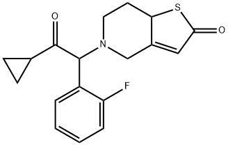 5-[2-Cyclopropyl-1-(2-fluorophenyl)-2-oxoethyl]-5,6,7,7a-tetrahydrothieno[3,2-c]pyridin-2(4H)-one 구조식 이미지