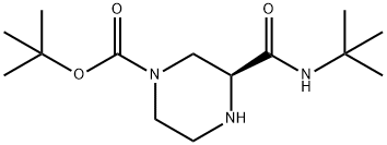 (S)-2-tert-Butylcarboxamide-4-tert-butoxycarbonyl piperazine 구조식 이미지