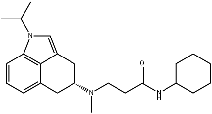 4-((2-(cyclohexylcarbamoyl)ethyl)methylamino)-1-isopropyl-1,3,4,5-tetrahydrobenz(cd)indole Structure