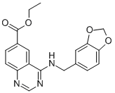 4-[(1,3-BENZODIOXOL-5-YLMETHYL)AMINO]-6-QUINAZOLINECARBOXYLIC ACID ETHYL ESTER Structure