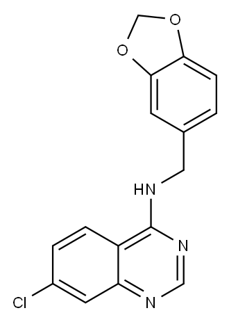 N-(1,3-BENZODIOXOL-5-YLMETHYL)-7-CHLORO-4-QUINAZOLINAMINE Structure
