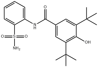 3,5-bis-(1,1-dimethylethyl)-4-hydroxy-N-(2-sulfamoylphenyl)benzamide Structure