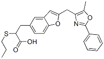 3-(2-((5-methyl-2-phenyloxazol-4-yl)methyl)benzofuran-5-yl)-2-(propylsulfanyl)propionic acid 구조식 이미지