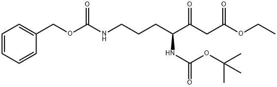 ETHYL 4(S)-BOC-AMINO-7-CBZ-AMINO-3-OXO-HEPTANOATE Structure