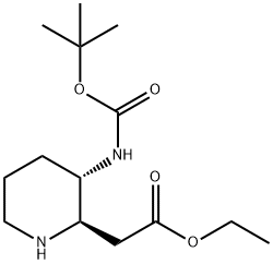 에틸(2R,3S)-3-BOC-아미노-2-피페리딘아세테이트 구조식 이미지
