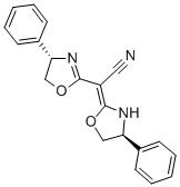 (+)-(4S)-PHENYL-ALPHA-[(4S)-PHENYLOXAZOLIDIN-2-YLIDENE]-2-OXAZOLINE-2-ACETONITRILE 구조식 이미지