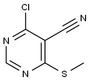 4-CHLORO-6-(METHYLTHIO)PYRIMIDINE-5-CARBONITRILE Structure