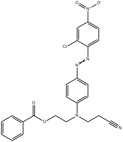 2-[4-[(2-chloro-4-nitrophenyl)azo]-N-(2-cyanoethyl)anilino]ethyl benzoate  Structure