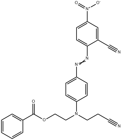 2-[[4-[(2-cyano-3-nitrophenyl)azo]phenyl](2-cyanoethyl)amino]ethyl benzoate  구조식 이미지