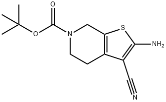 TERT-BUTYL 2-AMINO-3-CYANO-4,7-DIHYDROTHIENO[2,3-C]PYRIDINE-6(5H)-CARBOXYLATE 구조식 이미지