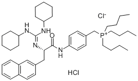 (S)-4-[2-[BIS(CYCLOHEXYLAMINO)METHYLENEAMINO]-3-(2-NAPHTHALENYL)-1-OXOPROPYLAMINO]BENZYL TRIBUTYL PHOSPHONIUM CHLORIDE HYDROCHLORIDE Structure