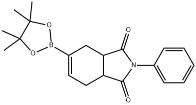 3A,4,7,7A-TETRAHYDRO-2-PHENYL-5-(4,4,5,5-TETRAMETHYL-1,3,2-DIOXABOROLAN-2-YL)-1H-ISOINDOLE-1,3(2H)-DIONE 구조식 이미지