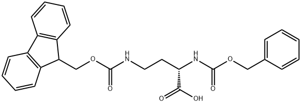 (2S)-4-[[(9H-Fluoren-9-ylmethoxy)carbonyl]amino]-2-[[(phenylmethoxy)carbonyl]amino]butanoic acid 구조식 이미지