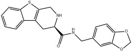 3-((benzodioxol-5-yl)methylaminocarbonyl)-1,2,3,4-tetrahydro(1)benzothieno(2.3-c)pyridine Structure