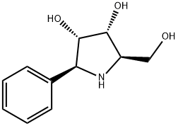 3,4-Pyrrolidinediol, 2-(hydroxymethyl)-5-phenyl-, (2R,3R,4S,5S)- 구조식 이미지