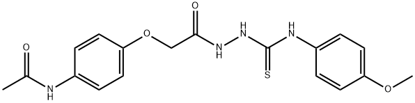 N-[4-(2-{2-[(4-methoxyanilino)carbothioyl]hydrazino}-2-oxoethoxy)phenyl]acetamide 구조식 이미지