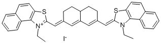 1-ETHYL-2-([7-([1-ETHYLNAPHTHO[1,2-D][1,3]THIAZOL-2(1H)-YLIDENE]METHYL)-4,4A,5,6-TETRAHYDRO-2(3H)-NAPHTHALENYLIDENE]METHYL)NAPHTHO[1,2-D][1,3]THIAZOL-1-IUM IODIDE Structure