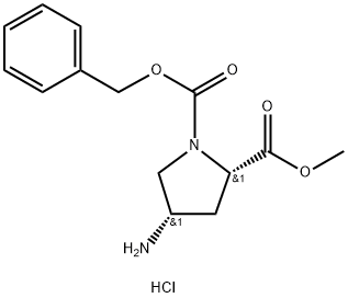 (2S,4S)-1-CBZ-4-aMino Pyrrolidine-2-carboxylic acid Methylester-HCl Structure