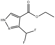 에틸3-(디플루오로메틸)-1H-피라졸-4-카르복실레이트 구조식 이미지