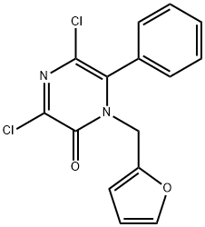 1-furfuryl-3,5-dichloro-6-phenylpyrazinone Structure