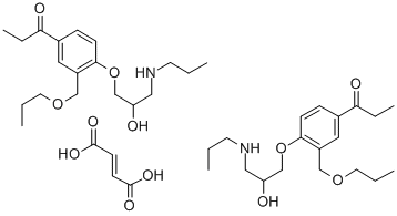 1-Propanone, 1-(4-(2-hydroxy-3-(propylamino)propoxy)-3-(propoxymethyl) phenyl)-, (E)-2-butenedioate (2:1) (salt) Structure