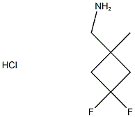 3,3-Difluoro-1-Methylcyclobutane-1-MethaMine hydrochloride 구조식 이미지