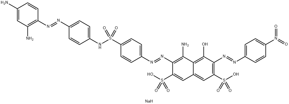 4-아미노-6-[4-[4-(2,4-다이아미노페닐아조)-페닐설파모일]-페  닐아조]-5-하이드록시-3-(4-나이트로페닐아조)-나프탈렌-2,7-  다이설포닉산 소듐염 구조식 이미지