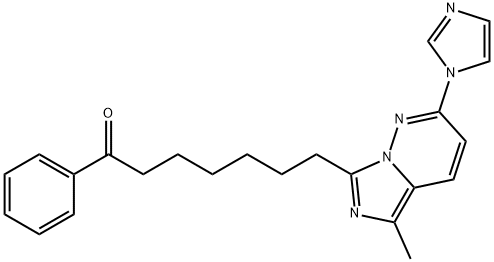 7-(2-(1H-imidazol-1-yl)-5-methylimidazo(1,5-b)pyridazin-7-yl)-1-phenyl-1-heptanone 구조식 이미지