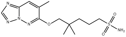 1-Pentanesulfonamide, 4,4-dimethyl-5-((7-methyl(1,2,4)triazolo(1,5-b)p yridazin-6-yl)oxy)- 구조식 이미지