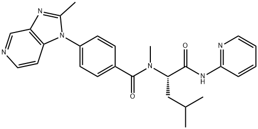 Benzamide, N-methyl-4-(2-methyl-1H-imidazo[4,5-c]pyridin-1-yl)-N-[3-methyl-1-[(2-pyridinylamino)carbonyl]butyl]-, (S)- (9CI) 구조식 이미지