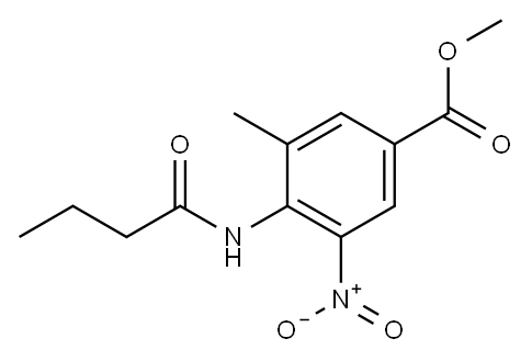 Methyl 4-(butyrylamino)-3-methyl-5-nitrobenzoate 구조식 이미지