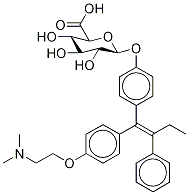 (E)-4-Hydroxy Tamoxifen O-β-D-Glucuronide 구조식 이미지