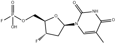 3'-fluoro-3'-deoxythymidine-5'-fluorophosphate Structure