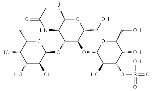 3'-(O-SO3NA)GAL-베타1,4(FUC-ALPHA1,3)GLCNAC,NA 구조식 이미지