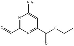 4-Pyrimidinecarboxylicacid,6-amino-2-formyl-,ethylester(9CI) Structure