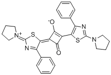 1,3-Bis(2-pyrrolidino-4-phenyl-1,3-thiazol-5-yl)-2-oxo-cyclobutenylium-4-olate Structure