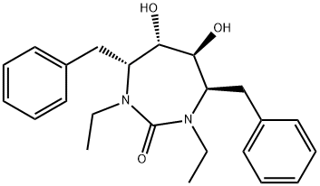 (4R,5S,6S,7R)-4,7-dibenzyl-1,3-diethyl-5,6-dihydroxy-1,3-diazepan-2-on e Structure