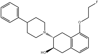 (-)-(2R,3R)-TRANS-2-HYDROXY-3-(4-PHENYLPIPERIDINO)-5-(2-FLUOROETHOXY)-TETRALIN Structure