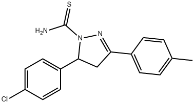 5-(4-CHLOROPHENYL)-3-P-TOLYL-4,5-DIHYDRO-1H-PYRAZOLE-1-CARBOTHIOAMIDE 구조식 이미지