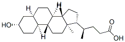 (4R)-4-[(3S,5R,8R,9S,10S,13R,14S,17R)-3-hydroxy-10,13-dimethyl-2,3,4,5,6,7,8,9,11,12,14,15,16,17-tetradecahydro-1H-cyclopenta[a]phenanthren-17-yl]pentanoic acid Structure