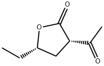 2(3H)-Furanone, 3-acetyl-5-ethyldihydro-, cis- (9CI) Structure
