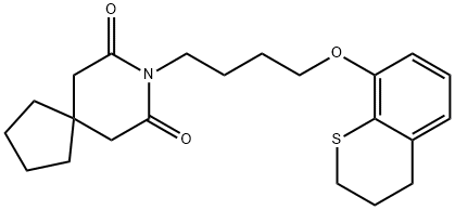 8-(4-((3,4-Dihydro-2H-1-benzothiopyran-8-yl)oxy)butyl)-8-azaspiro(4.5) decane-7,9-dione 구조식 이미지