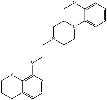 1-(2-((3,4-Dihydro-2H-1-benzothiopyran-8-yl)oxy)ethyl)-4-(2-methoxyphe nyl)piperazine 구조식 이미지