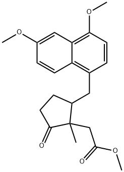 2-[(4,6-Dimethoxy-1-naphtyl)methyl]-1-methyl-5-oxocyclopentaneacetic acid methyl ester Structure