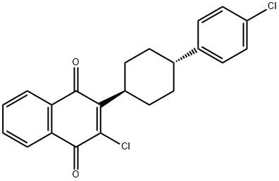 trans-2-Chloro-3-[4-(4-chlorophenyl)cyclohexyl]-1,4-naphthalenedione 구조식 이미지