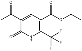 ethyl 5-acetyl-6-oxo-2-(trifluoromethyl)-1,6-dihydropyridine-3-carboxylate 구조식 이미지